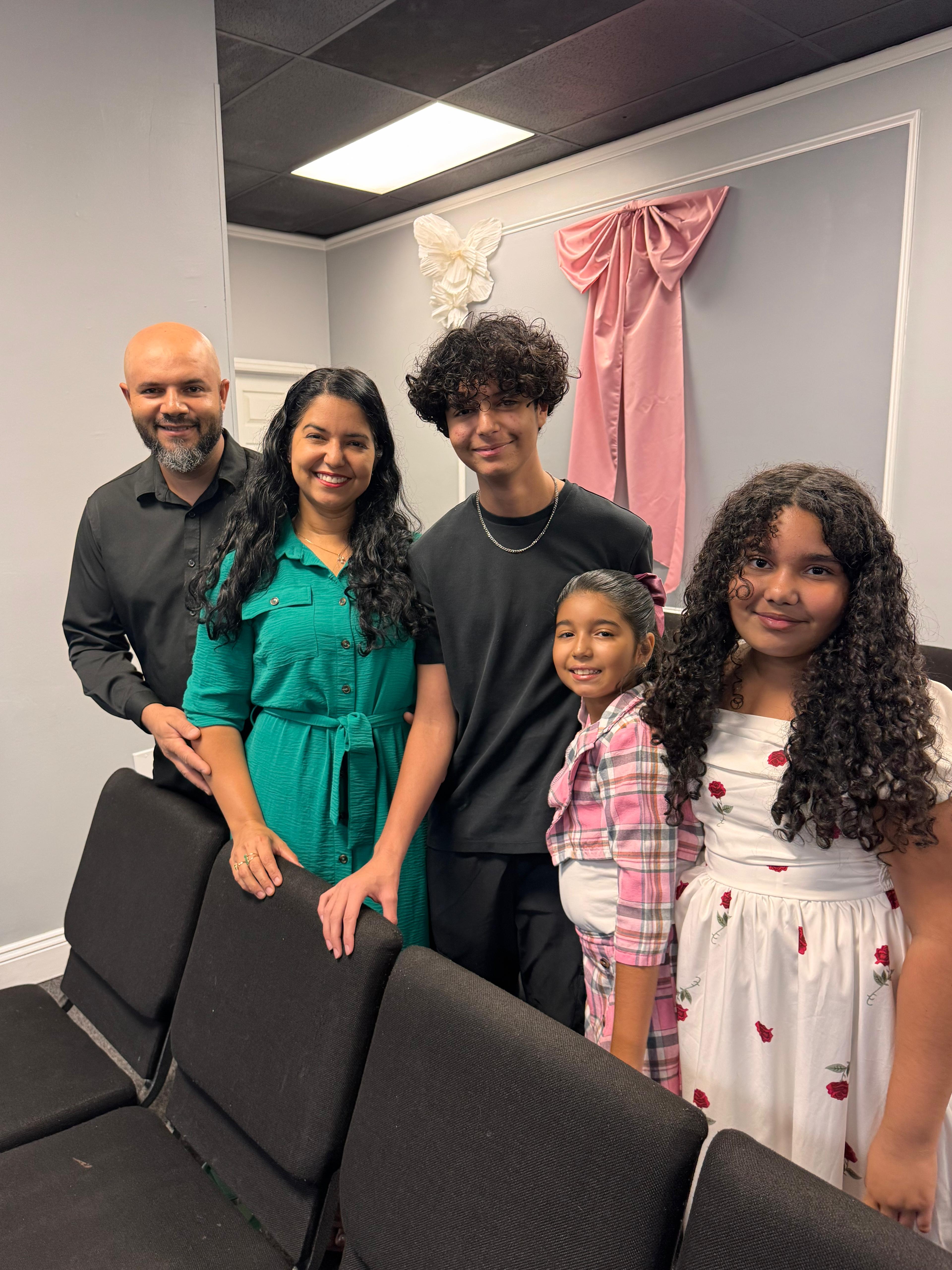 Family in church